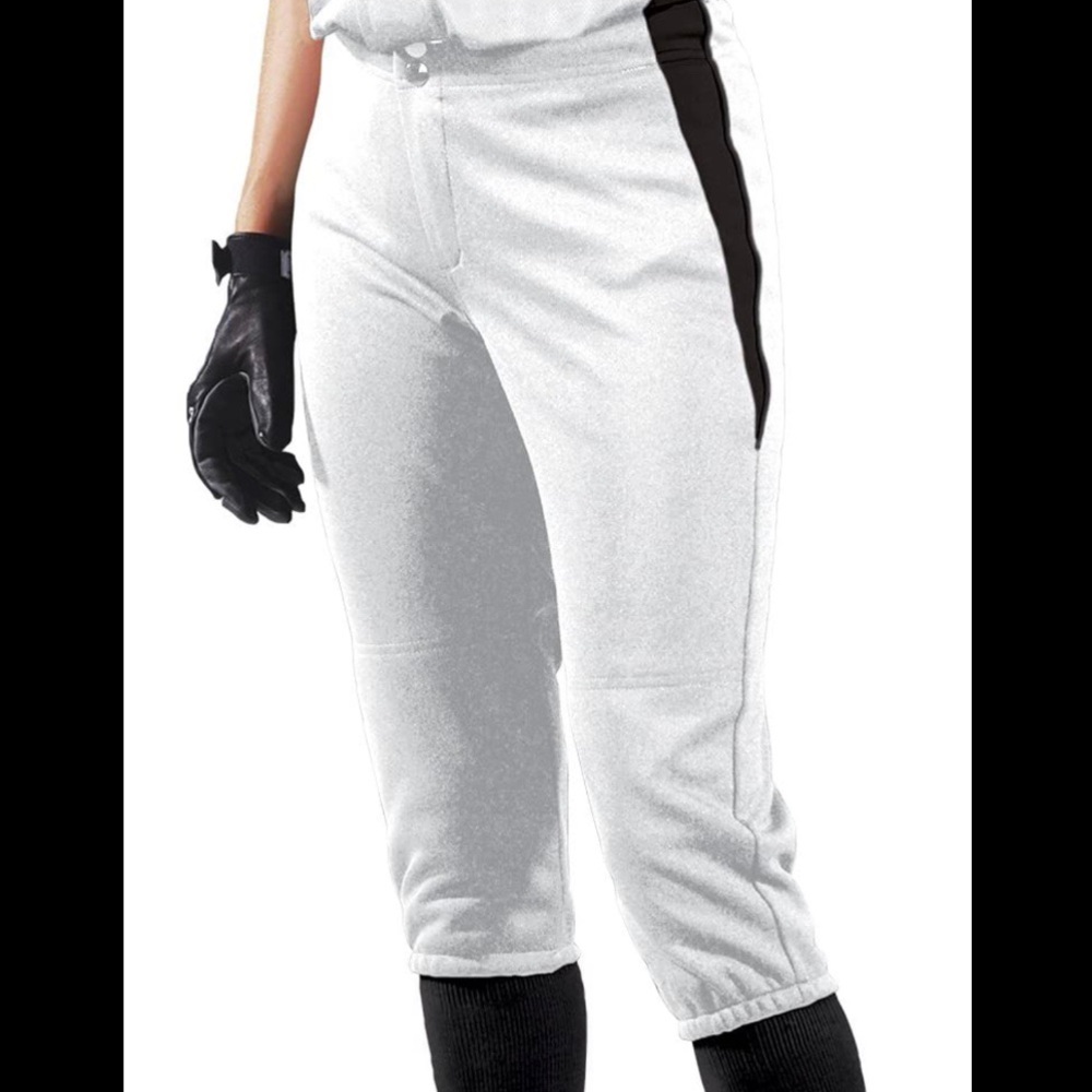 NWOT White/Black Girls Softball Pants